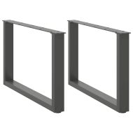 Крака за масичка за кафе, U-образни, 2 бр., антрацит, 60 x (42-43) см, стомана