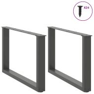 Крака за масичка за кафе, U-образни, 2 бр., антрацит, 60 x (42-43) см, стомана
