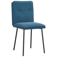 Трапезни столове, 4 бр, сини, кадифе