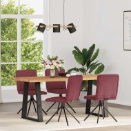 Трапезни столове, 4 бр, виненочервени, текстил