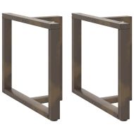 Крака за трапезна маса, Т-образни, 2 бр., черни, 100x35x(72-73) см, стомана