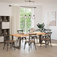 Крака за трапезна маса, Т-образни, 2 бр., черни, 100x35x(72-73) см, стомана