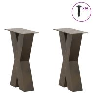 Крака за масичка за кафе, X-образни, 2 бр., естествена стомана, 28 x (42-43) см, стомана