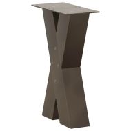 Крака за масичка за кафе, X-образни, 2 бр., естествена стомана, 28 x (42-43) см, стомана