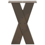 Крака за масичка за кафе, X-образни, 2 бр., естествена стомана, 28 x (42-43) см, стомана