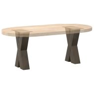 Крака за масичка за кафе, X-образни, 2 бр., естествена стомана, 28 x (42-43) см, стомана
