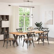 Крака за трапезна маса, X-образни, 3 бр., естествена стомана, 70 x (72-73) см, стомана