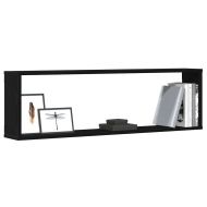 стенни кубични рафтове 4 бр. черен дъб 100x15x30 cm