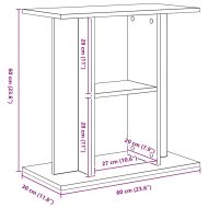 Стойка за аквариум, черен дъб, 60x30x60 см, инженерно дърво