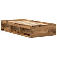 Рамка за легло без матрак старо дърво 75x190 см инженерно дърво
