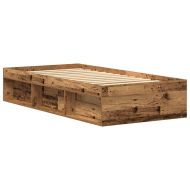 Рамка за легло без матрак старо дърво 75x190 см инженерно дърво