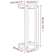 Поставка за хавлии Бяло 23x18x60 см борово дърво масив