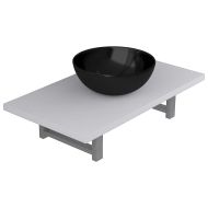 Комплект мебели за баня от две части, керамика, бял