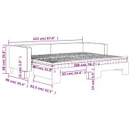 Канапе с изтеглящо легло и матрак тъмносиво 80x200 см плат