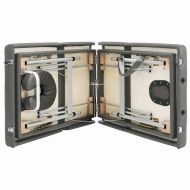 Масажна кушетка с 4 зони, алуминиева рамка, антрацит, 186х68 см