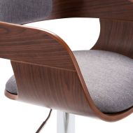 Бар табуретка, шперплат и сив текстил