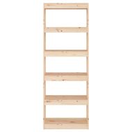 Библиотека/разделител за стая, 60x30x167,5 см, бор масив