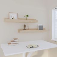 Стенни рафтове 2 бр 80x12x9 см масивно борово дърво