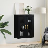 Стенен шкаф черен 69,5x34x90 см