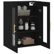 Стенен шкаф черен 69,5x34x90 см
