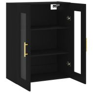 Стенен шкаф черен 69,5x34x90 см