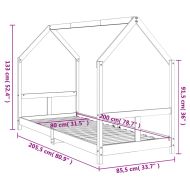 Детска рамка за легло 80x200 см борово дърво масив