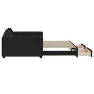 Канапе с изтеглящо легло и чекмеджета черно 100x200 см плат