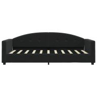 Канапе с матрак, черно, 90x190 см, кадифе