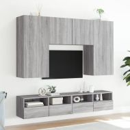 ТB стенен шкаф, сив сонома, 100x30x30 см, инженерно дърво