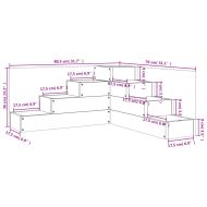 Градинска кашпа 4 нива 80,5x79x36 см масивна борова дървесина