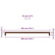 Дръжки за шкафове, 5 бр, бронз, 480 мм, неръждаема стомана