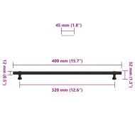 Дръжки за шкафове, 5 бр, черни, 320 мм, неръждаема стомана