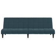 2-местно разтегателно канапе, синьо, кадифе