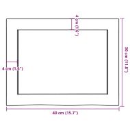 Плот за баня 40x30x(2-6) см необработено масивно дърво