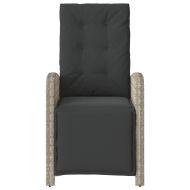 Накланящи градински столове с подложка 2 бр светлосив полиратан