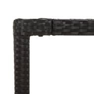 Градински трапезен комплект възглавници 9 части черен полиратан