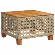 Градински диван с възглавници, 11 части, бежов полиратан