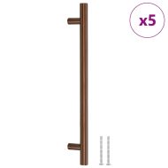 Дръжки за шкафове, 5 бр, бронз, 192 мм, неръждаема стомана