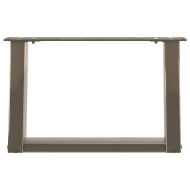 Крака за масичка за кафе, U-образни, 2 бр., естествена стомана, 40 x (30-31) см, стомана