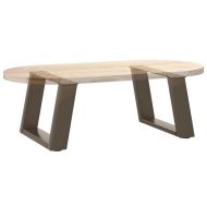 Крака за масичка за кафе, U-образни, 2 бр., естествена стомана, 40 x (30-31) см, стомана