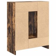 Бюфет с чекмеджета и вратички, опушен дъб, 73x31x90 см