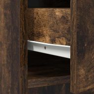 Бюфет с чекмеджета и вратички, опушен дъб, 73x31x90 см