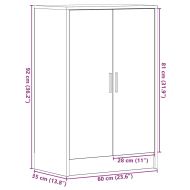 Шкаф за обувки, черен дъб, 60x35x92 см, инженерно дърво