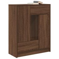Бюфет с чекмеджета и вратички, кафяв дъб, 73x31x90 см