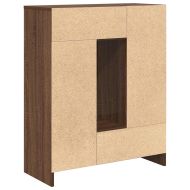 Бюфет с чекмеджета и вратички, кафяв дъб, 73x31x90 см