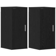 Шкафове за обувки 2 бр черен дъб 32x35x70 см инж. дървесина