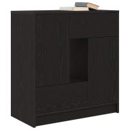 Бюфет с чекмеджета и вратички, черен дъб, 70,5x34x74,5 см