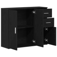 Бюфет, черен дъб, 91x29,5x75 см, инженерно дърво