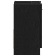 Шкаф за мивка, черно и дъб, 63x30x54 см, инженерно дърво