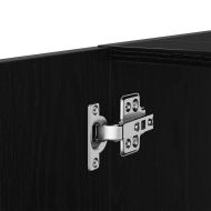 Шкаф за мивка, черно и дъб, 63x30x54 см, инженерно дърво